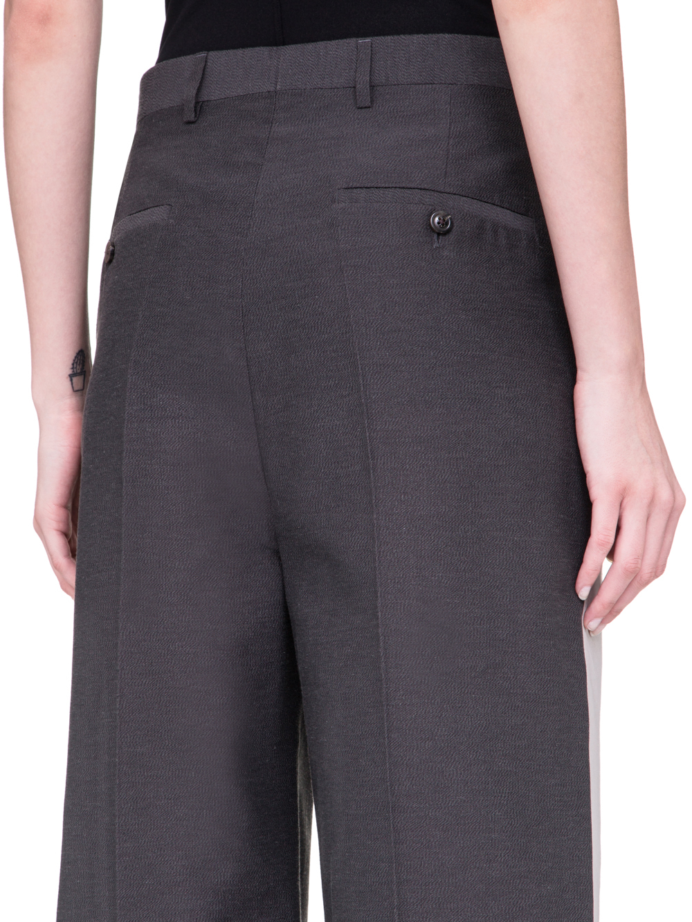 RICK OWENS SS19 BABEL LOOSE TUX TROUSERS IN BLUEJAY