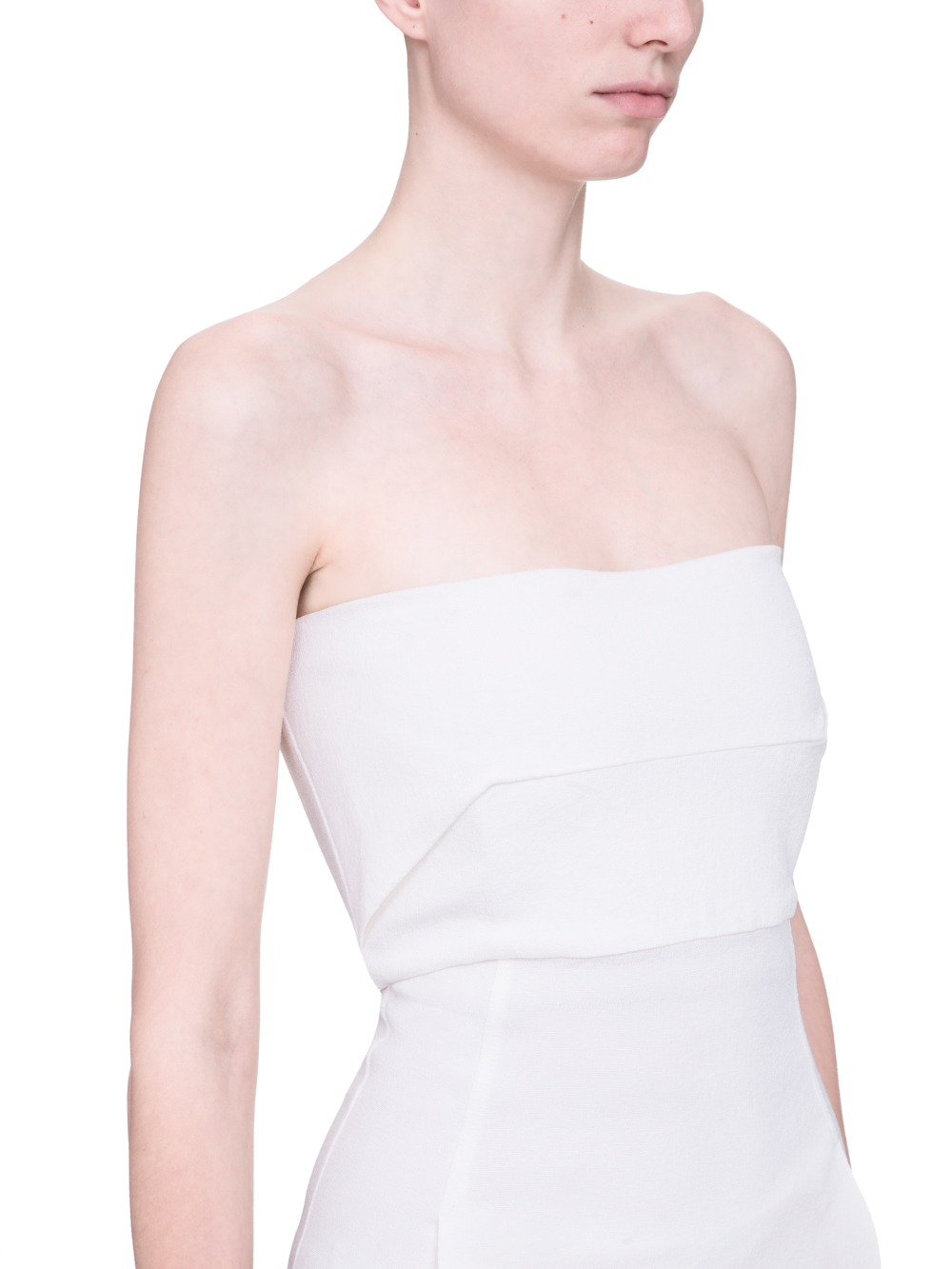 RICK OWENS SS19 BABEL BUSTIER GOWN IN MILK WHITE