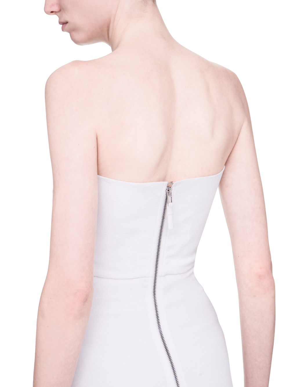 RICK OWENS SS19 BABEL BUSTIER GOWN IN MILK WHITE