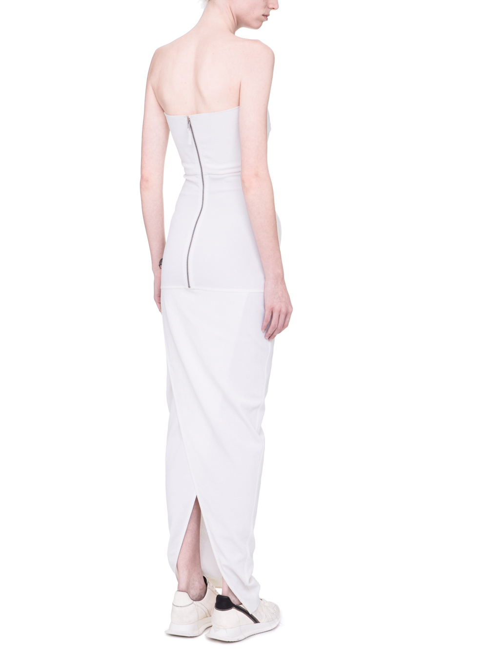 RICK OWENS SS19 BABEL BUSTIER GOWN IN MILK WHITE