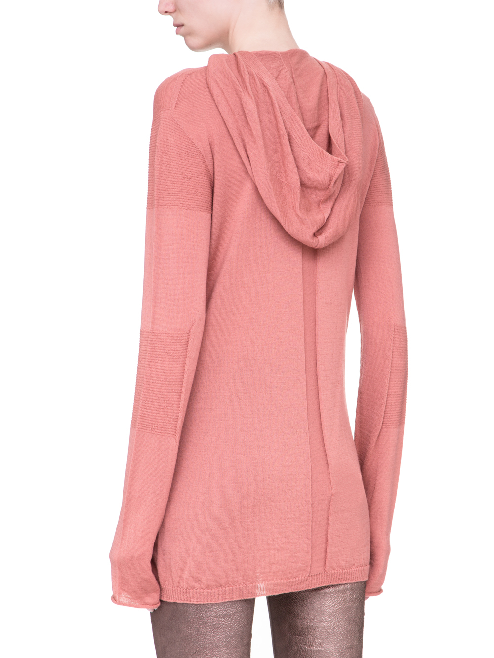 RICK OWENS SS19 BABEL LONGSLEEVE HOODIE IN CYCLAMEN PINK