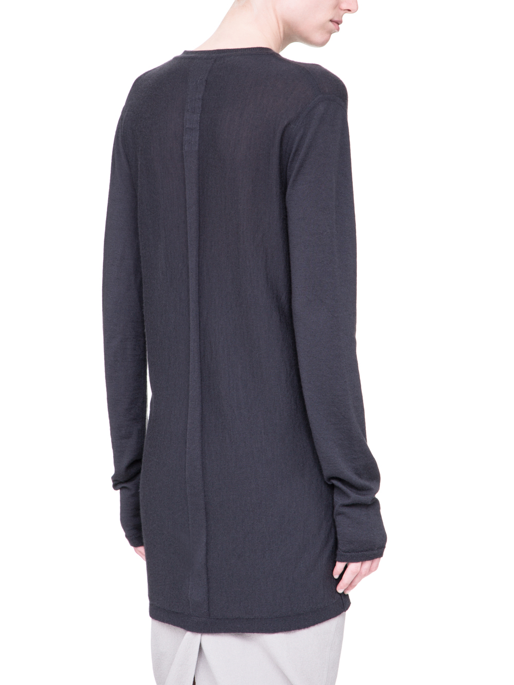RICK OWENS SS19 BABEL DRAPED KNIT SWEATER IN BLUEJAY BLUE CASHMERE