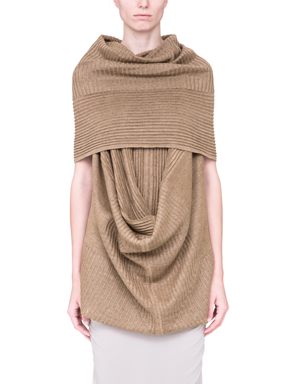 RICK OWENS SS19 BABEL SLEEVELESS SEAHORSE TOP IN GOLD