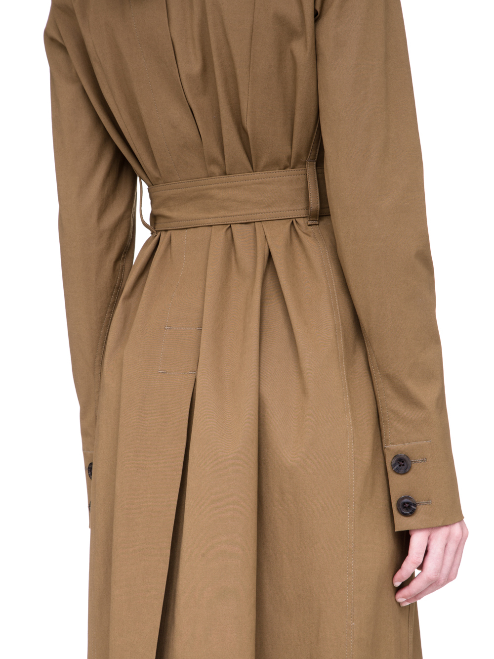 RICK OWENS SS19 BABEL SOFT TRENCH IN MUSTARD GREEN