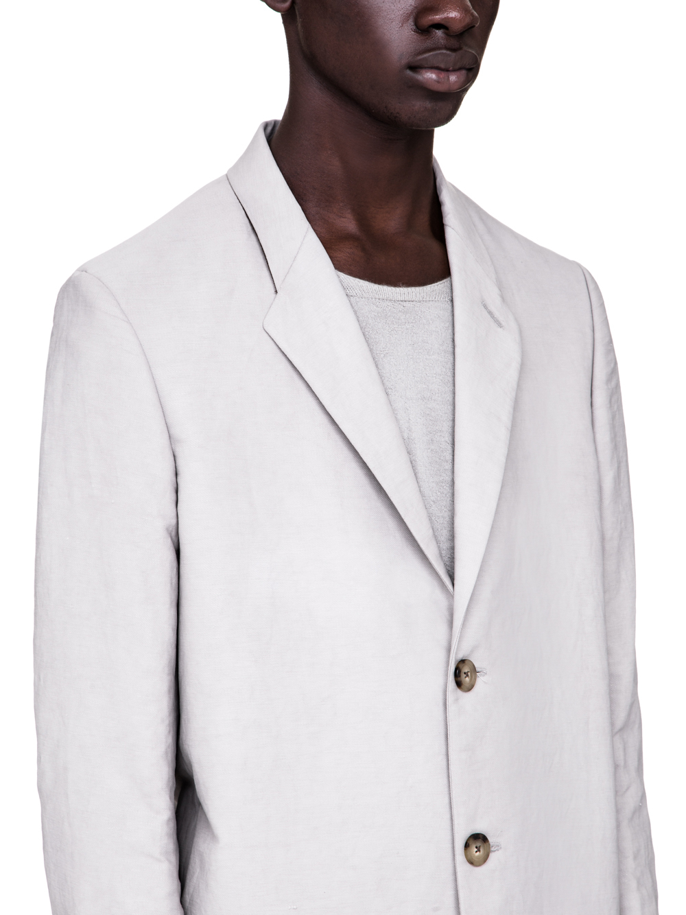 RICK OWENS SS19 BABEL MOREAU PEACOAT IN OYSTER LIGHT GREY