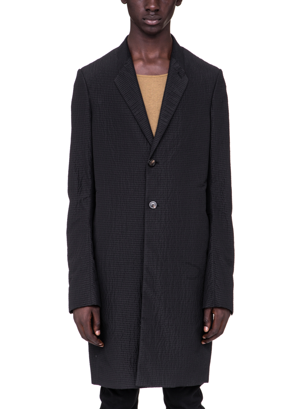 RICK OWENS SS19 BABEL MOREAU PEACOAT IN BLACK