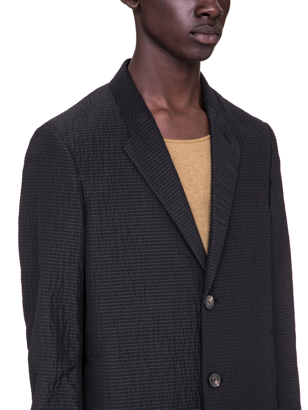RICK OWENS SS19 BABEL MOREAU PEACOAT IN BLACK