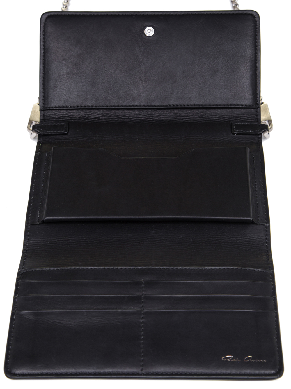 RICK OWENS SS19 BABEL PURSE WALLET IN BLACK BABY CALF LEATHER
