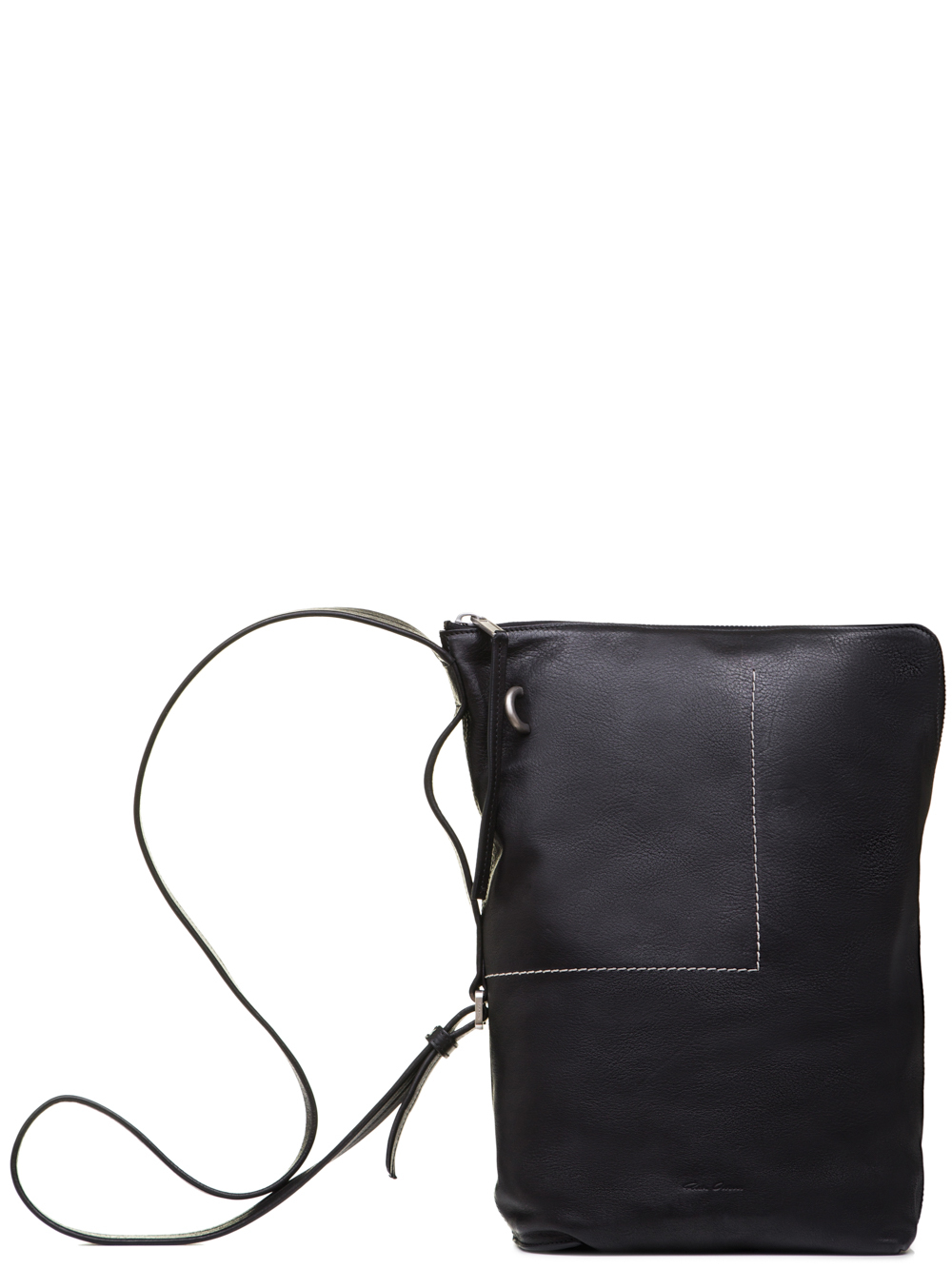 RICK OWENS SS19 BABEL SMALL BUCKET IN BLACK VEGETAL TANNED COW LEATHER