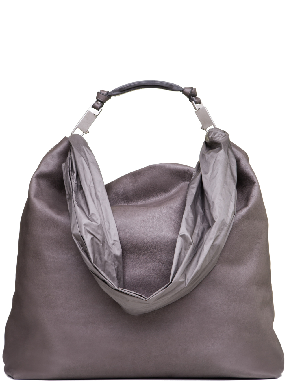 RICK OWENS SS19 BABEL MEDIUM BALOON BAG IN DUST GREY CALF LEATHER