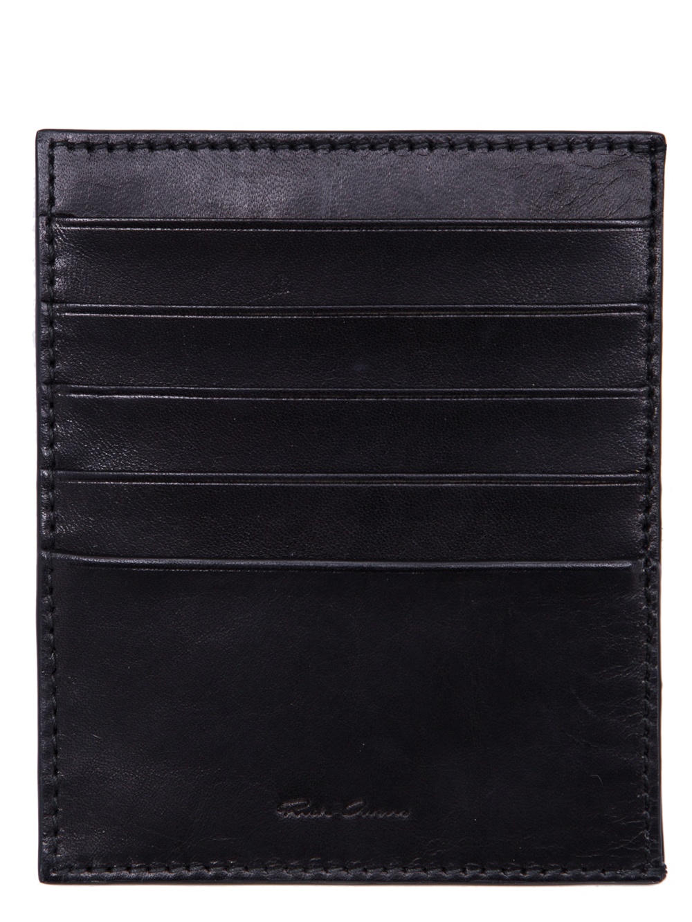 RICK OWENS SS19 BABEL CREDIT CARD HOLDER IN BLACK LEATHER