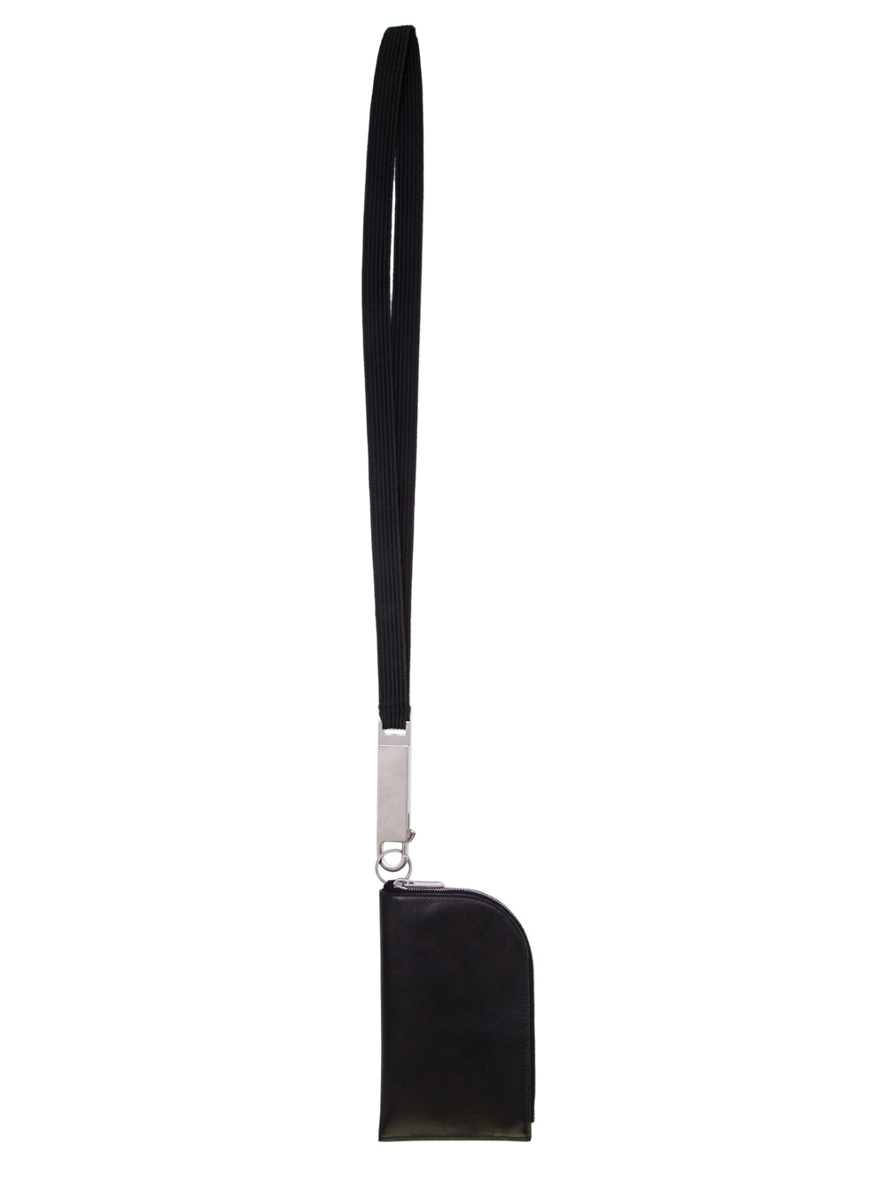 RICK OWENS SS19 BABEL CLASSIC NECKWALLET IN BLACK LEATHER