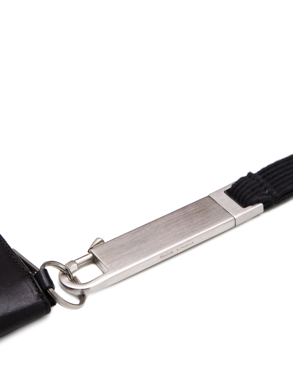RICK OWENS SS19 BABEL CLASSIC NECKWALLET IN BLACK LEATHER