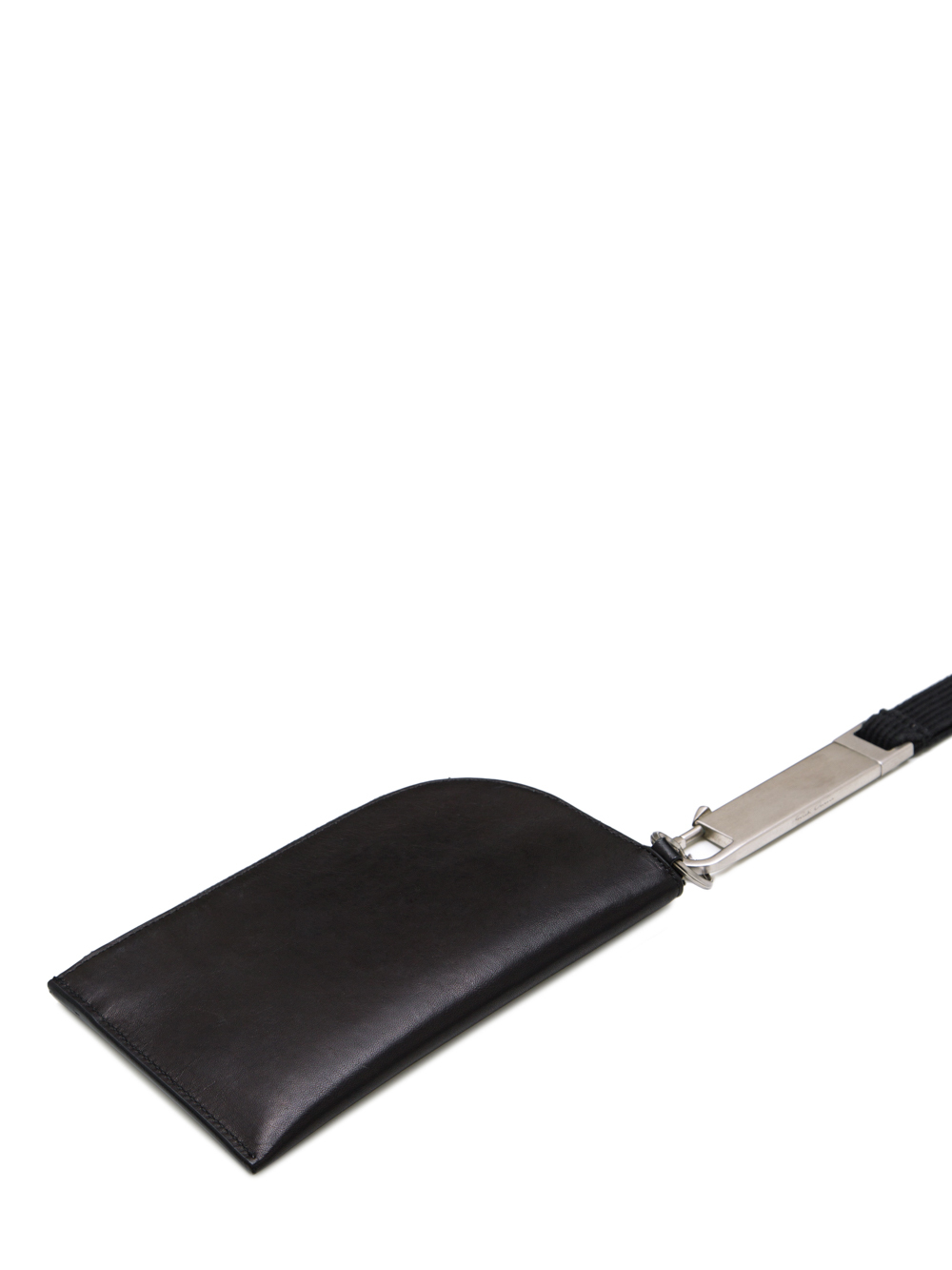 RICK OWENS SS19 BABEL CLASSIC NECKWALLET IN BLACK LEATHER