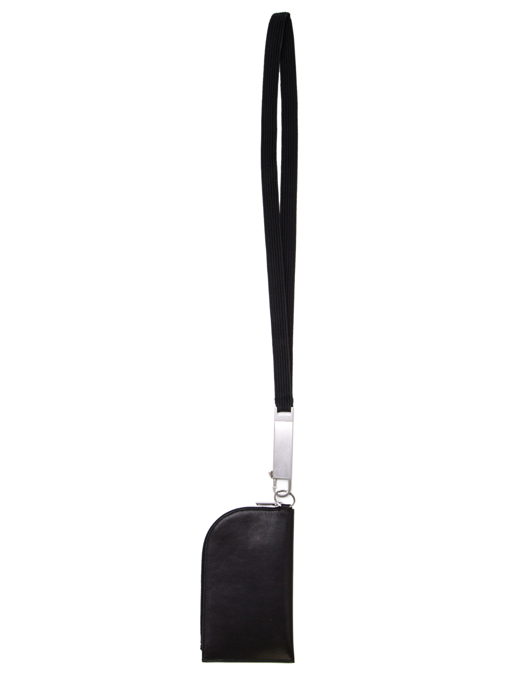 RICK OWENS SS19 BABEL CLASSIC NECKWALLET IN BLACK LEATHER