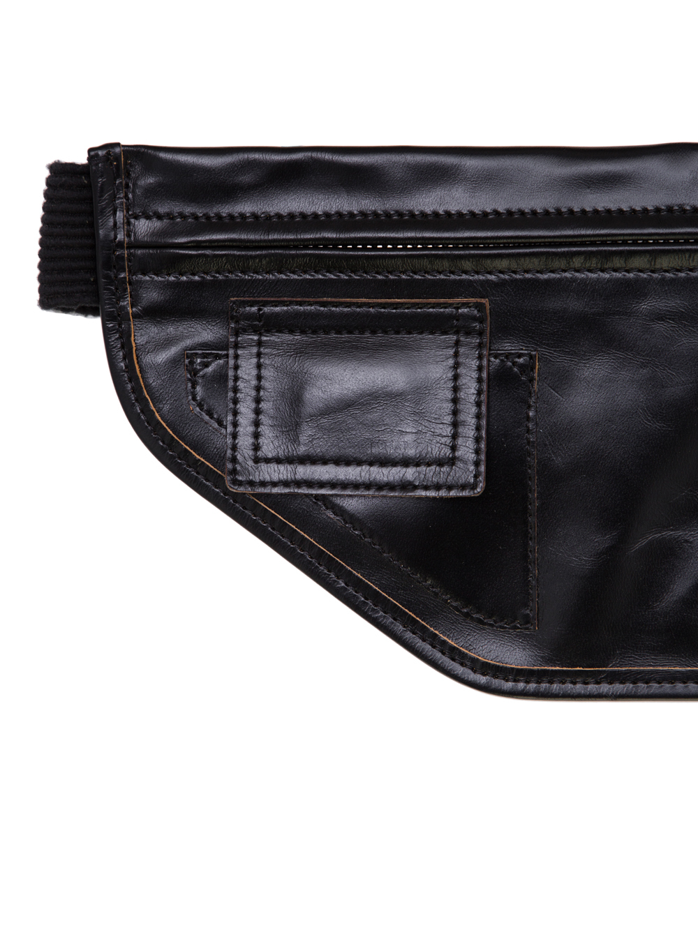 RICK OWENS SS19 BABEL MONEY BELT IN BLACK LEATHER