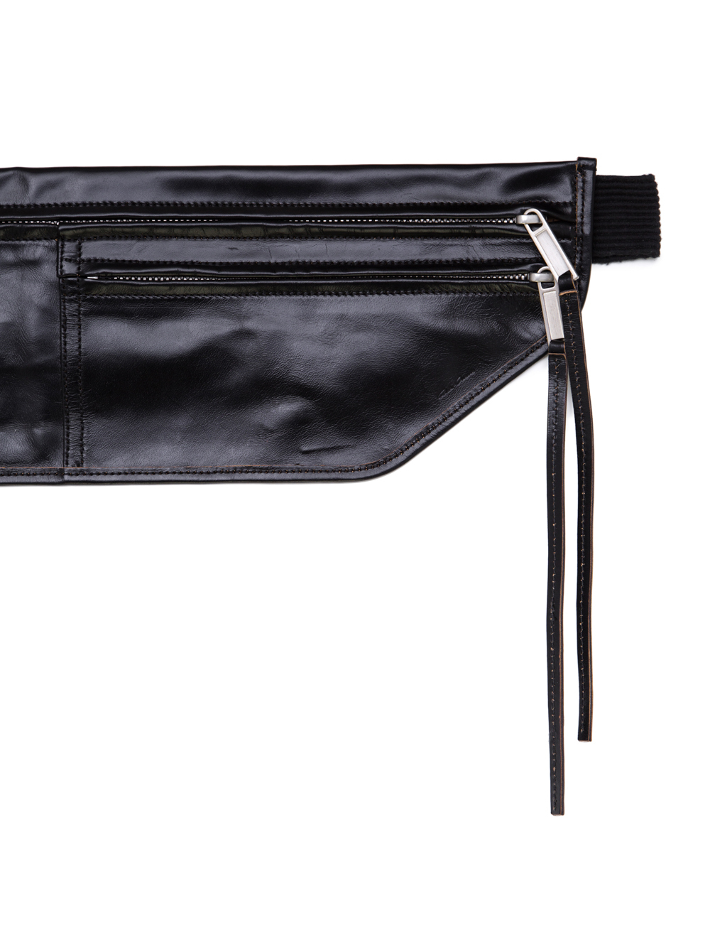 RICK OWENS SS19 BABEL MONEY BELT IN BLACK LEATHER