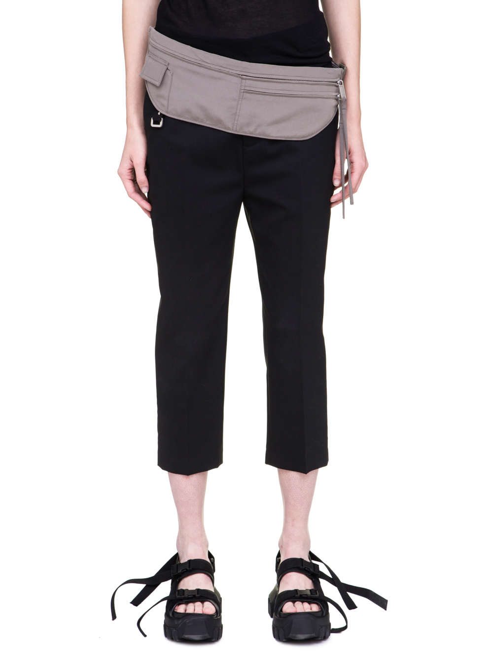 RICK OWENS SS19 BABEL MONEY BELT IN DUST GREY SILK CREPE