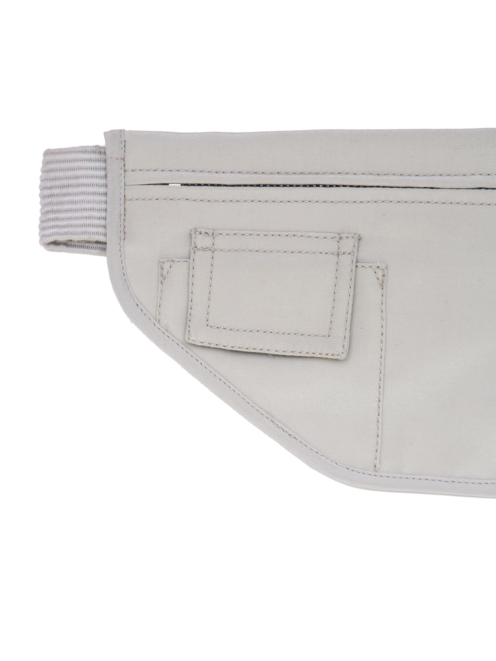 RICK OWENS SS19 BABEL MONEY BELT OYSTER LIGHT GREY SILK