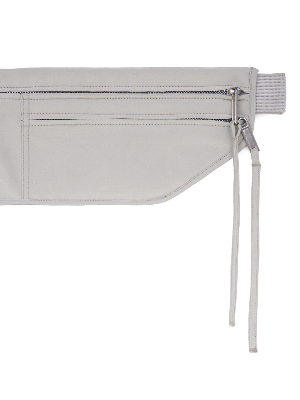 RICK OWENS SS19 BABEL MONEY BELT OYSTER LIGHT GREY SILK