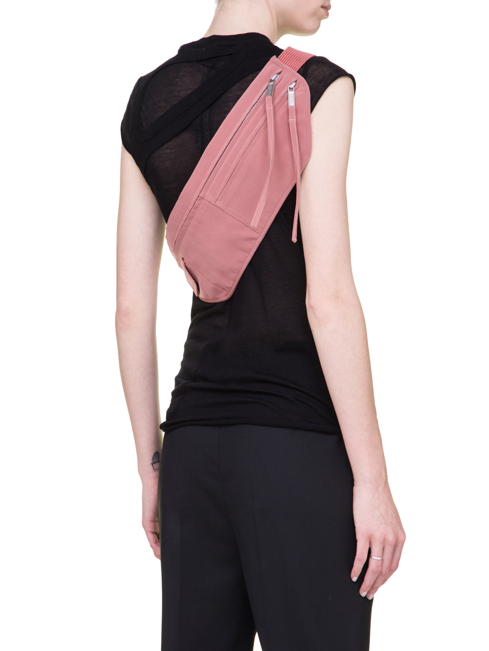 RICK OWENS SS19 BABEL MONEY BELT IN CYCLAMEN PINK SILK