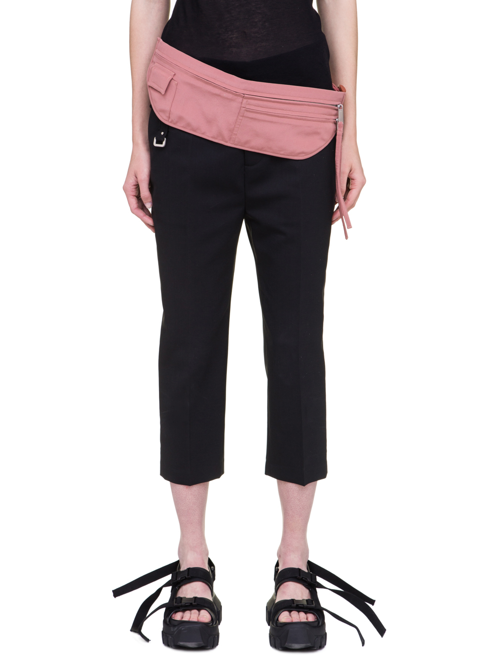 RICK OWENS SS19 BABEL MONEY BELT IN CYCLAMEN PINK SILK