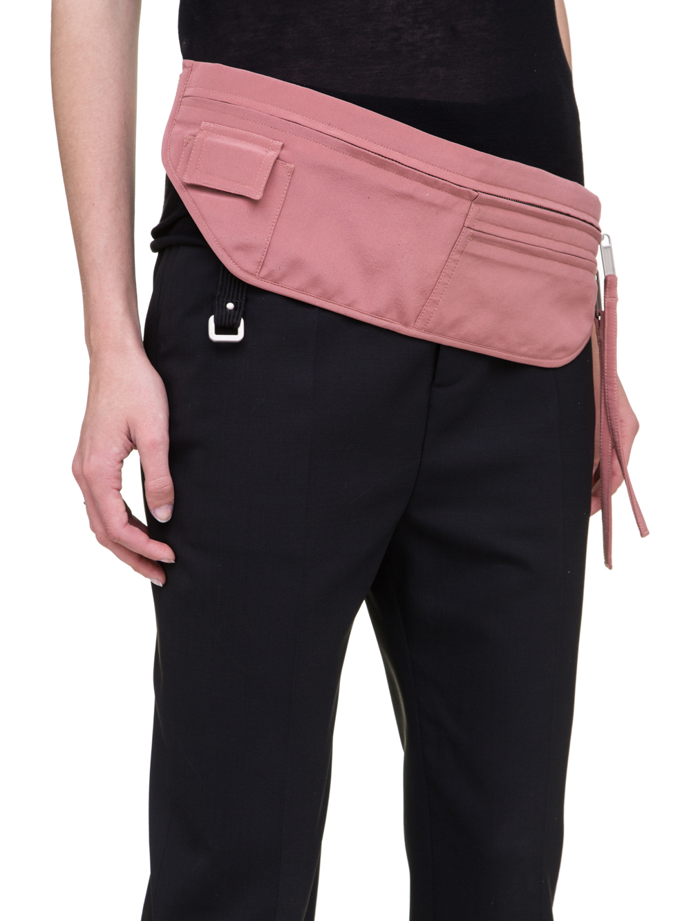 RICK OWENS SS19 BABEL MONEY BELT IN CYCLAMEN PINK SILK