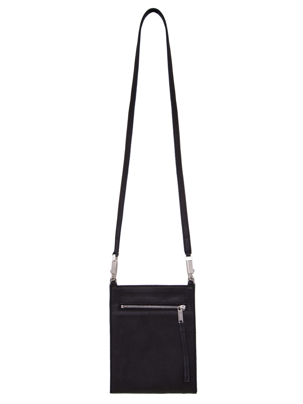 RICK OWENS SS19 BABEL SECURITY POCKET IN BLACK LEATHER