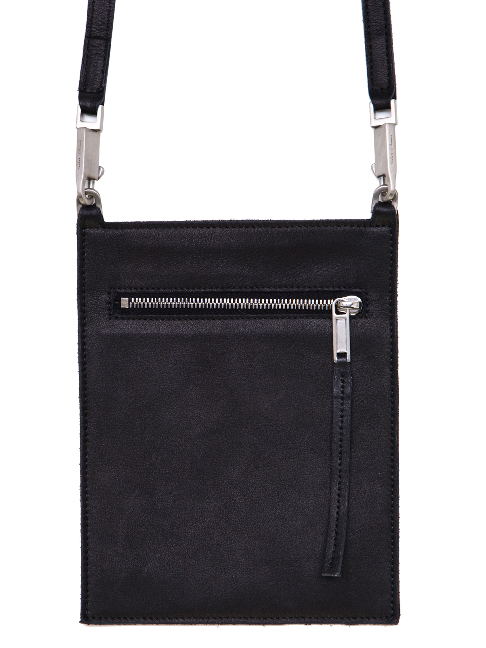 RICK OWENS SS19 BABEL SECURITY POCKET IN BLACK LEATHER