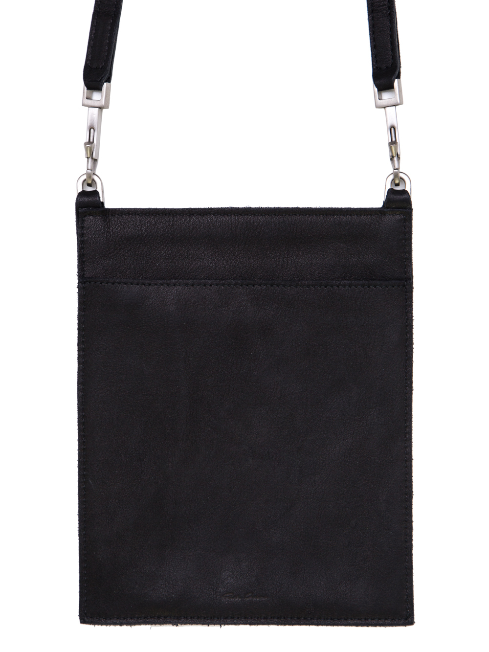 RICK OWENS SS19 BABEL SECURITY POCKET IN BLACK LEATHER