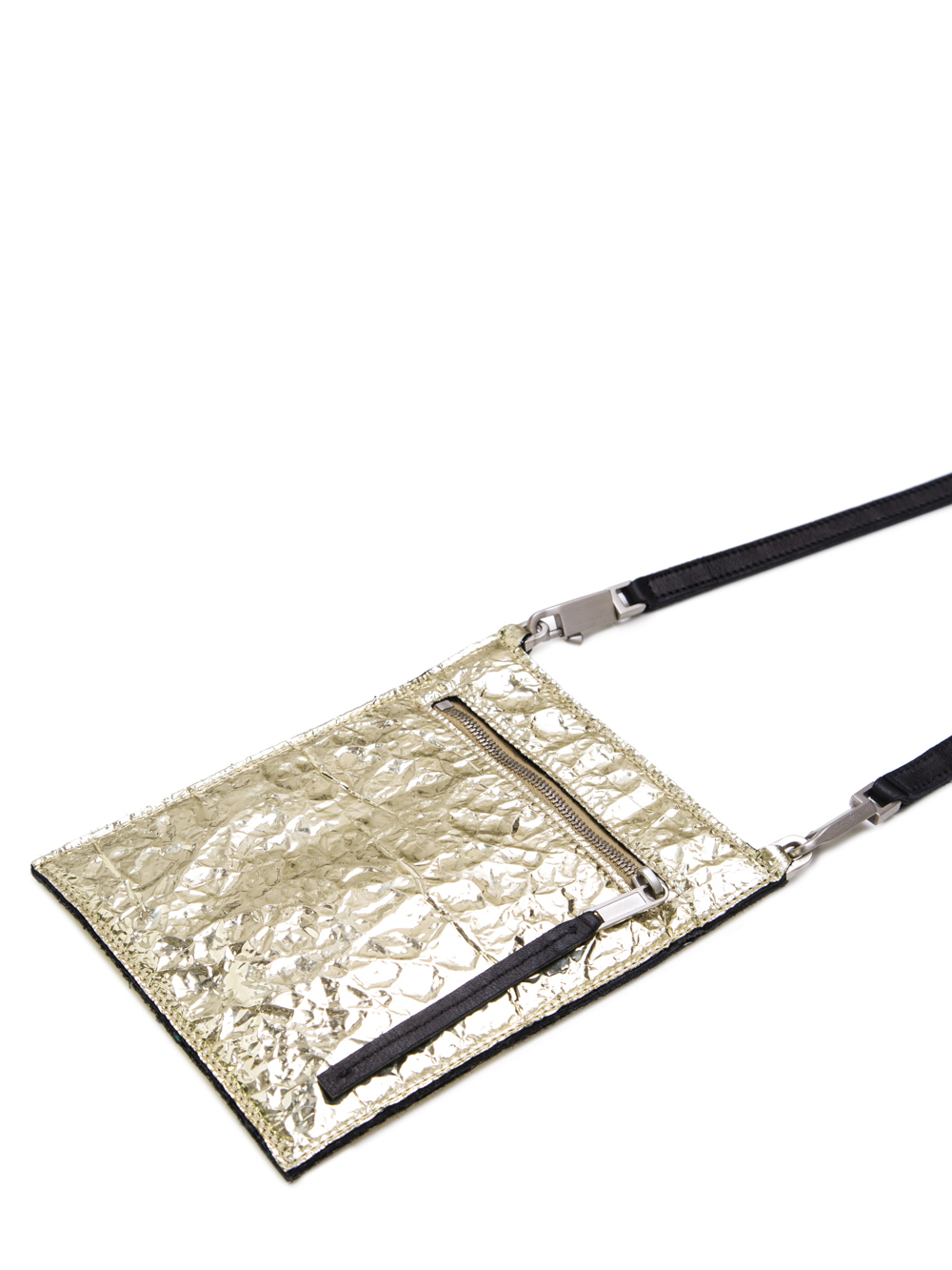 RICK OWENS SS19 BABEL SECURITY POCKET IN GOLD LEATHER