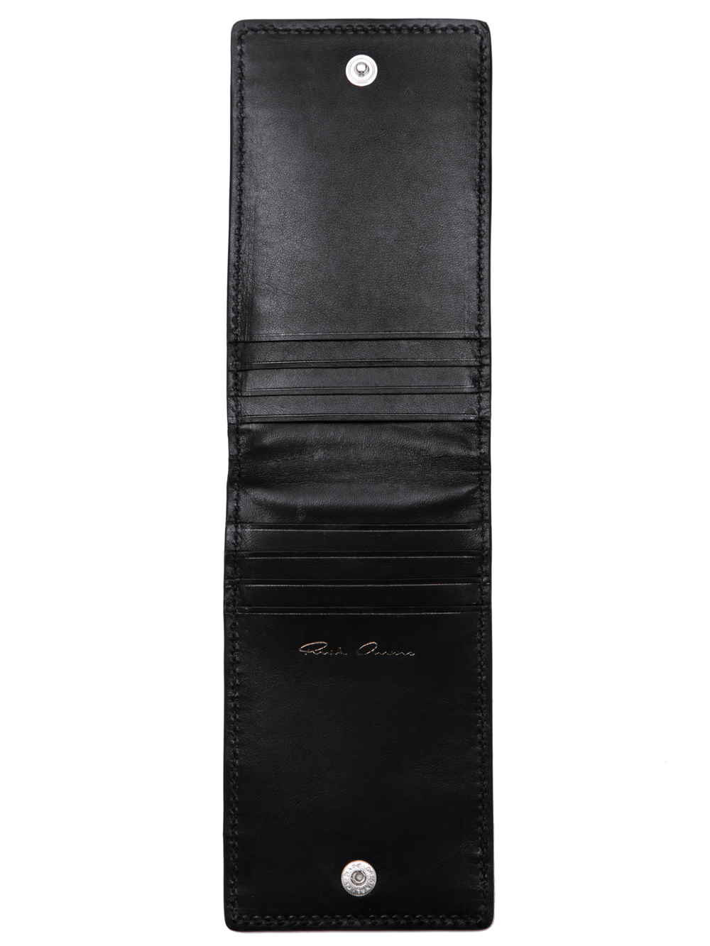 RICK OWENS SS19 BABEL BILLFOLD CREDIT CARD HOLDER IN BLACK LEATHER