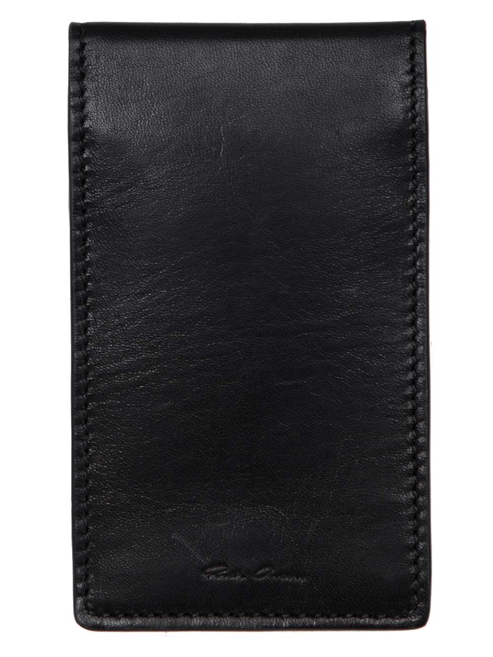 RICK OWENS SS19 BABEL BILLFOLD CREDIT CARD HOLDER IN BLACK LEATHER