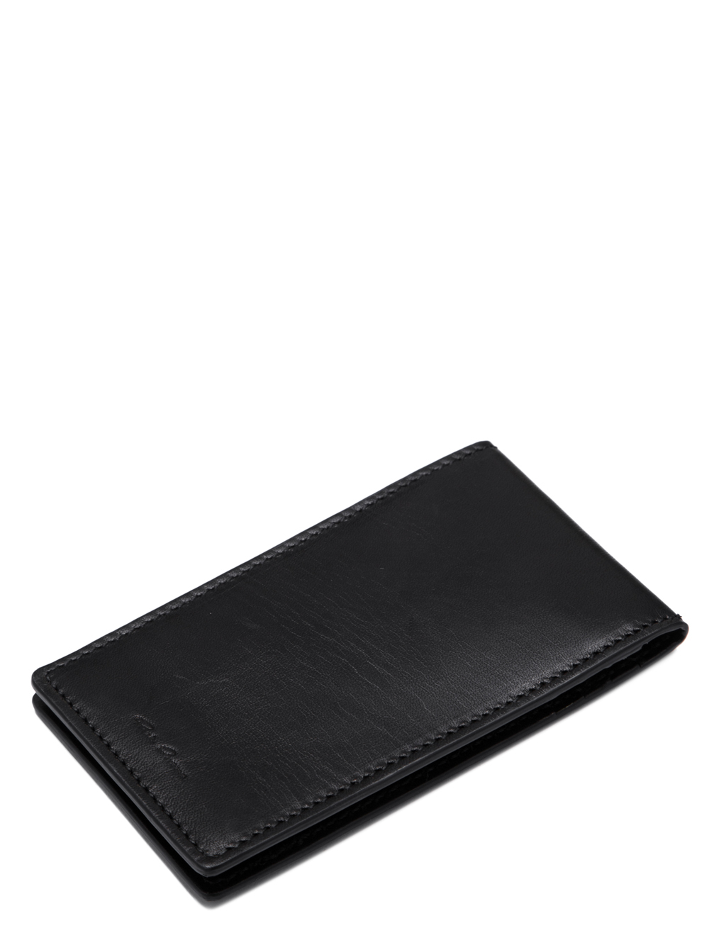 RICK OWENS SS19 BABEL BILLFOLD CREDIT CARD HOLDER IN BLACK LEATHER