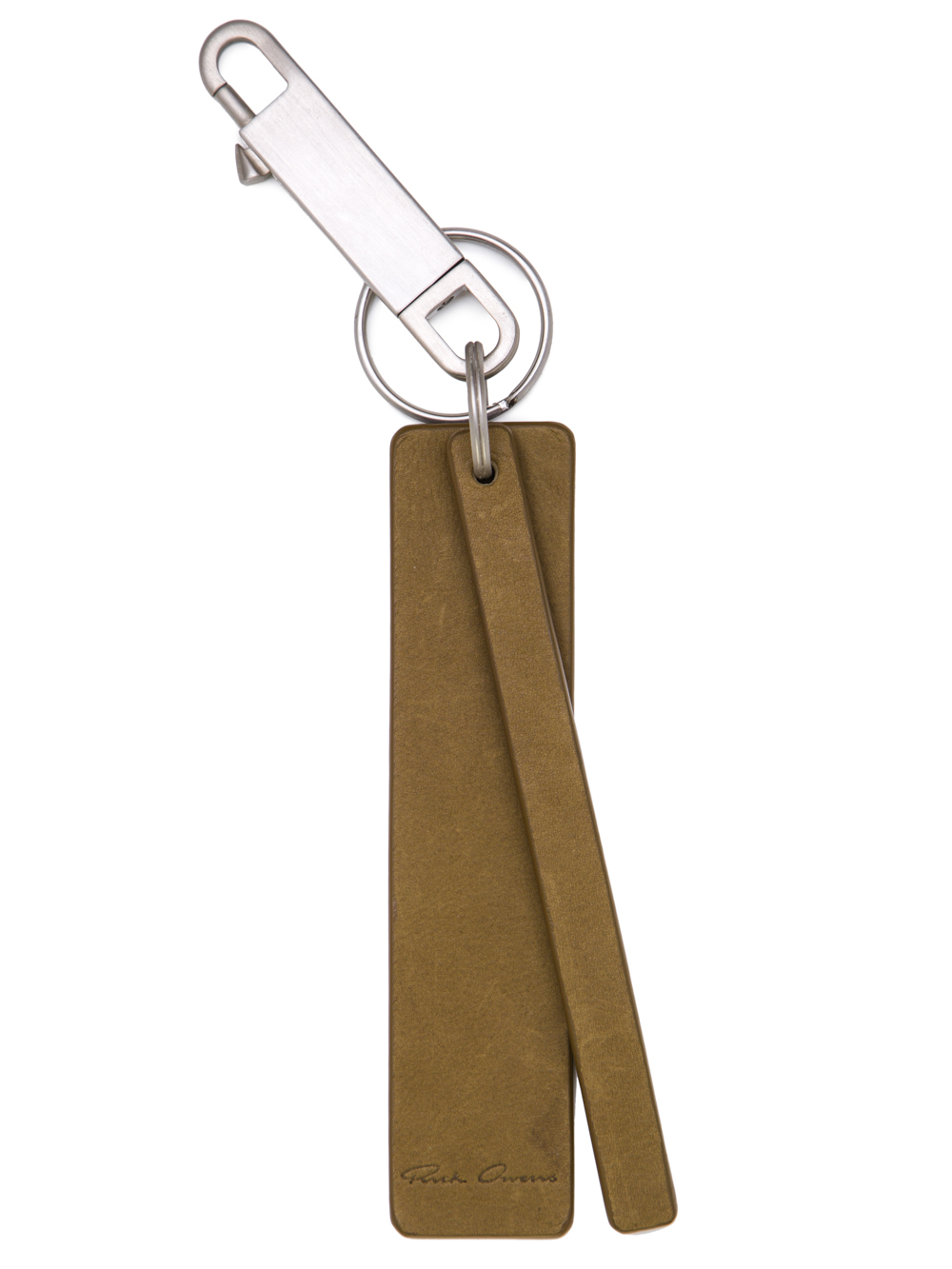 RICK OWENS SS19 BABEL TAG IN MUSTARD GREEN CALF LEATHER