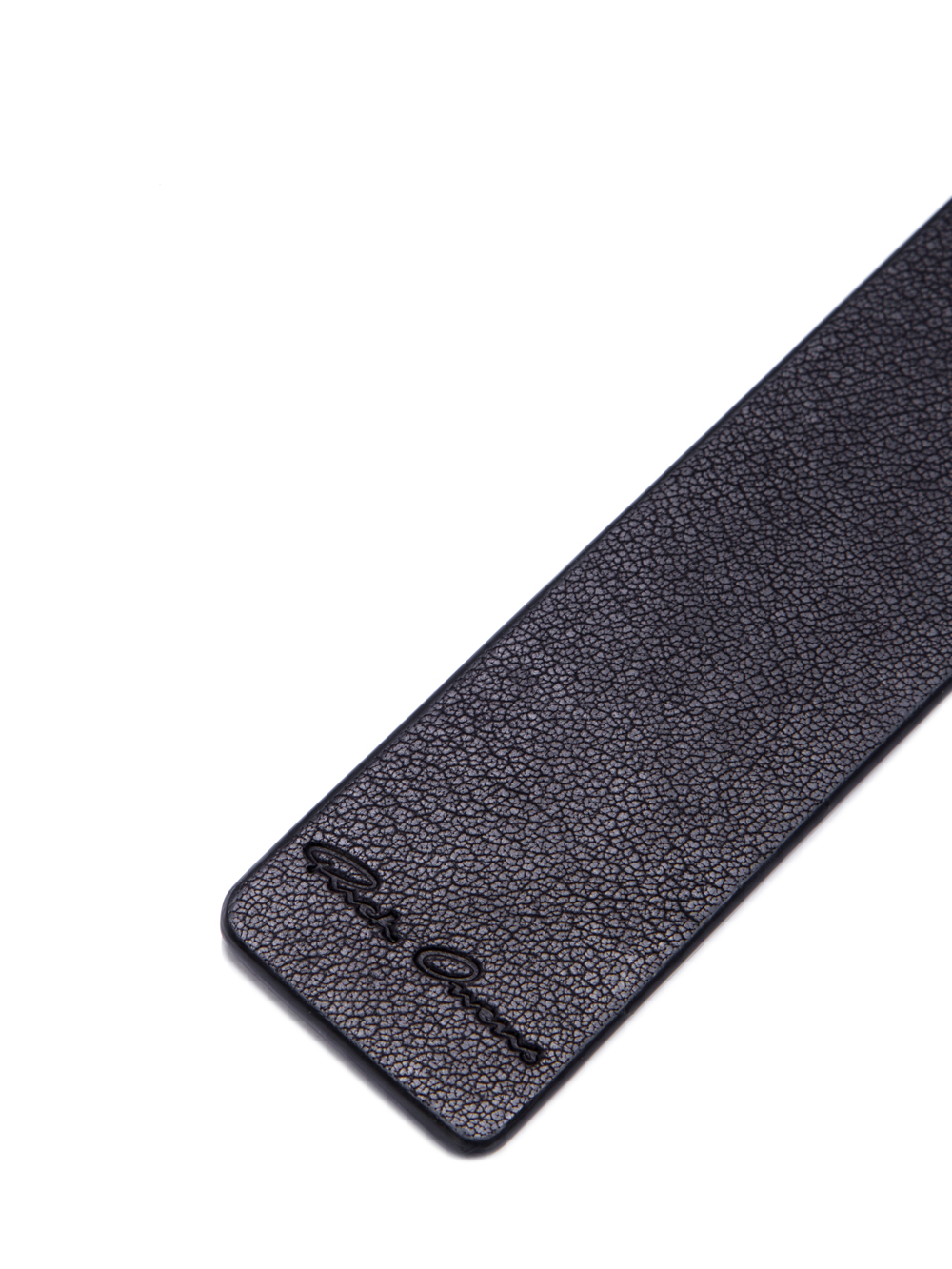 RICK OWENS SS19 BABEL TAG AMULET IN BLACK BUFFALO LEATHER
