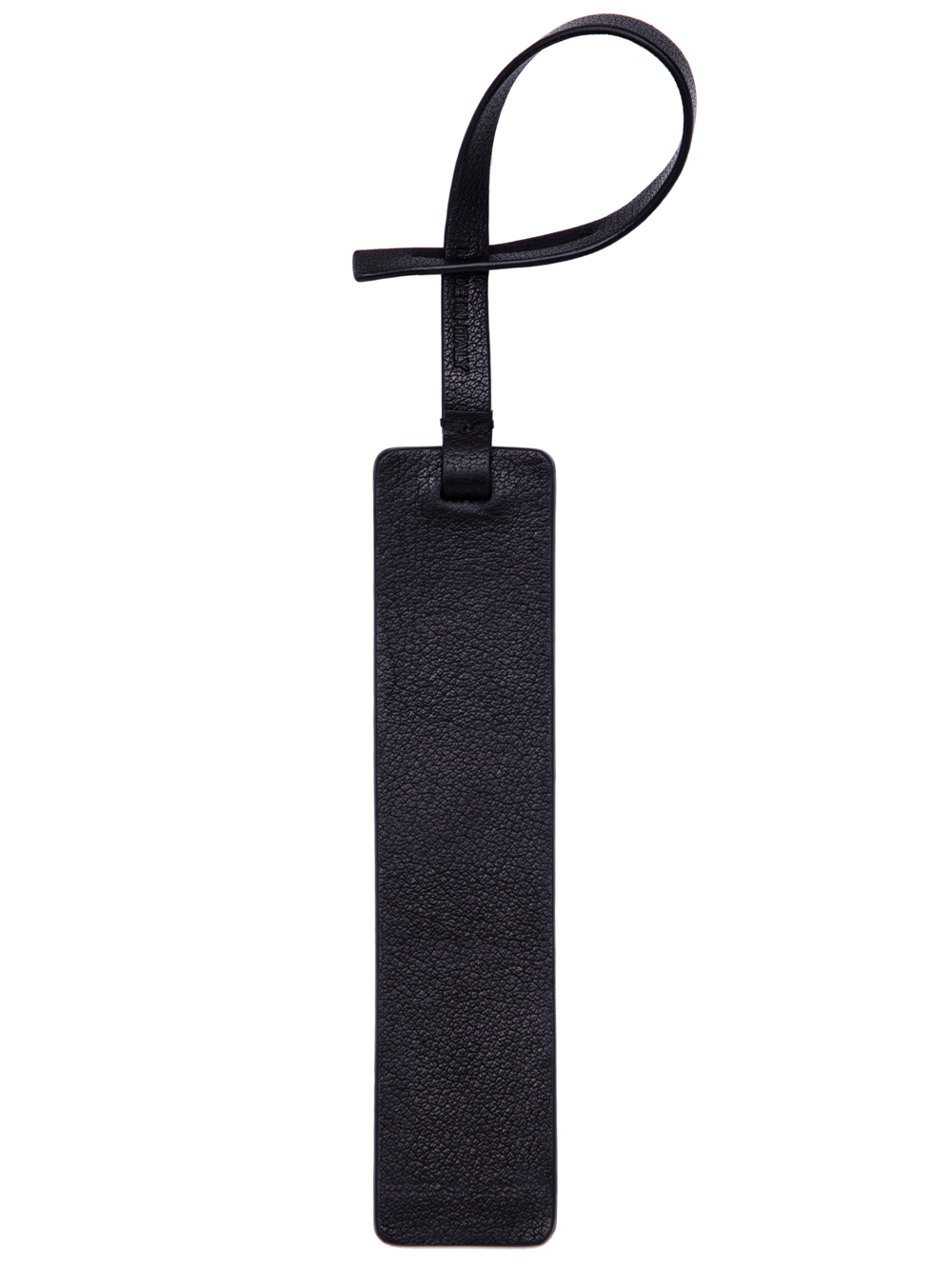 RICK OWENS SS19 BABEL TAG AMULET IN BLACK BUFFALO LEATHER