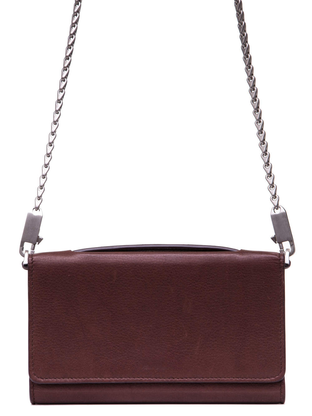 RICK OWENS SS19 BABEL PURSE WALLET IN BLOOD BROWN CALF LEATHER