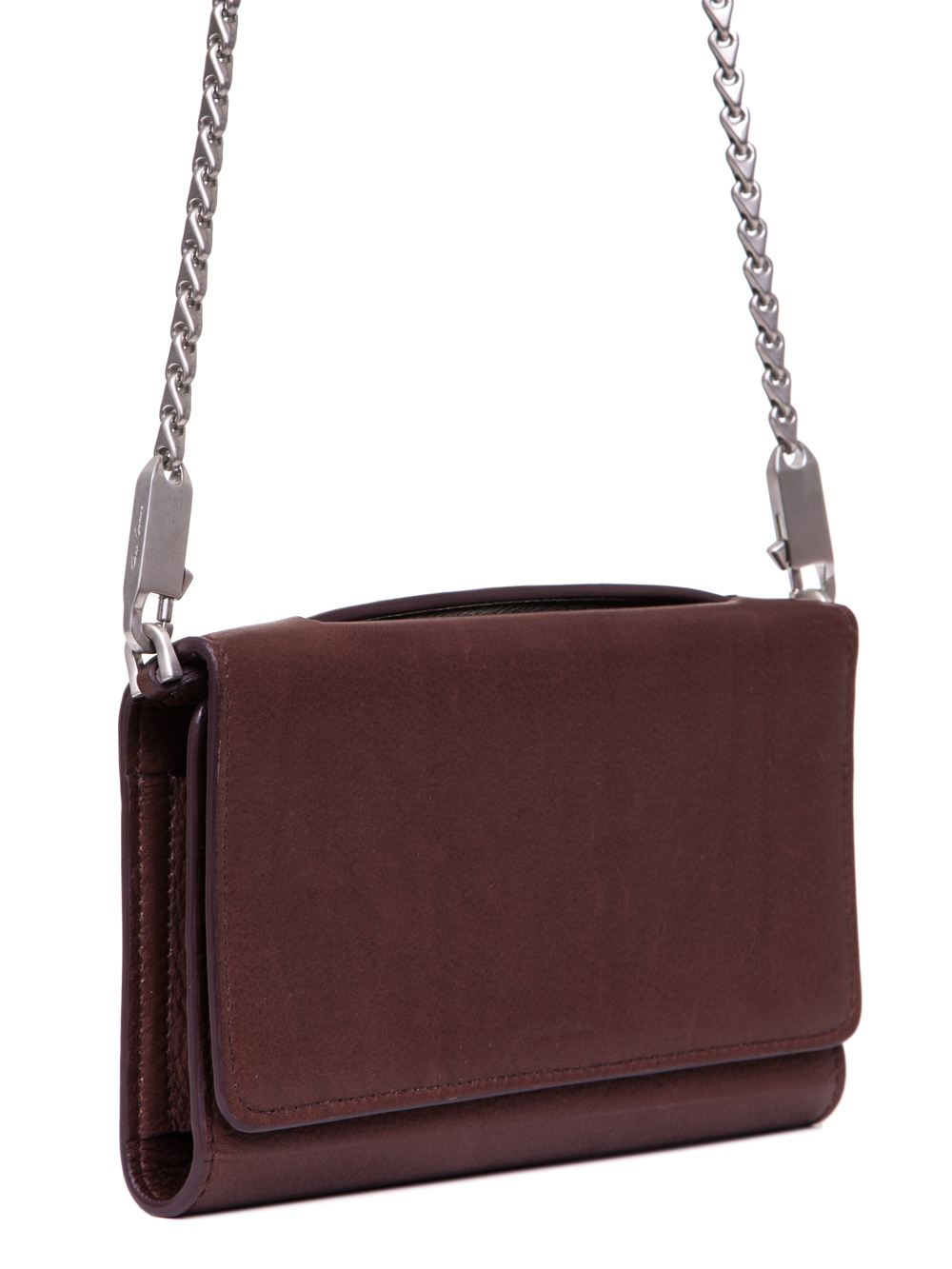 RICK OWENS SS19 BABEL PURSE WALLET IN BLOOD BROWN CALF LEATHER