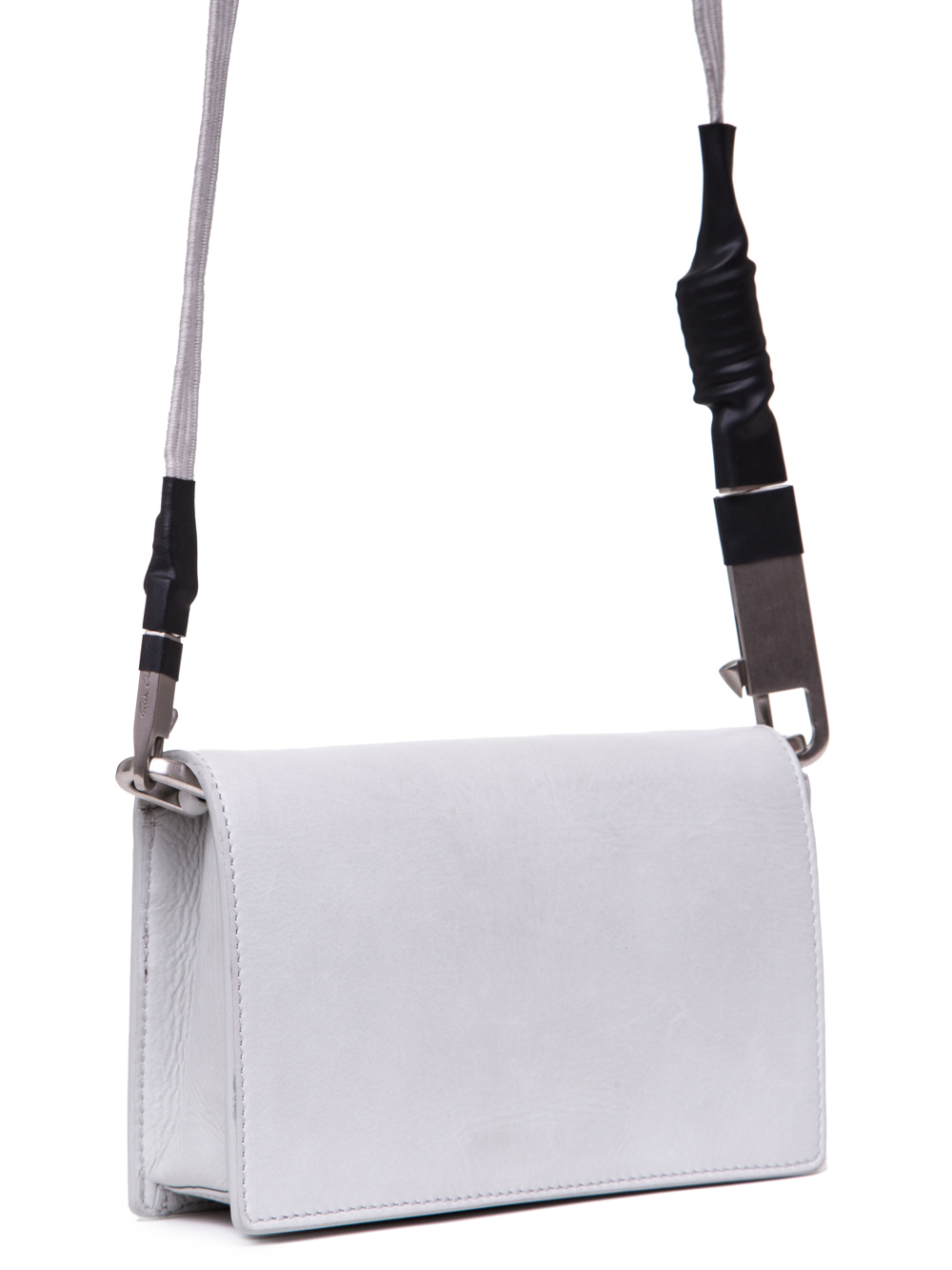 RICK OWENS SS19 BABEL LUNCH BAG IN OYSTER LIGHT GREY BABY CALF LEATHER
