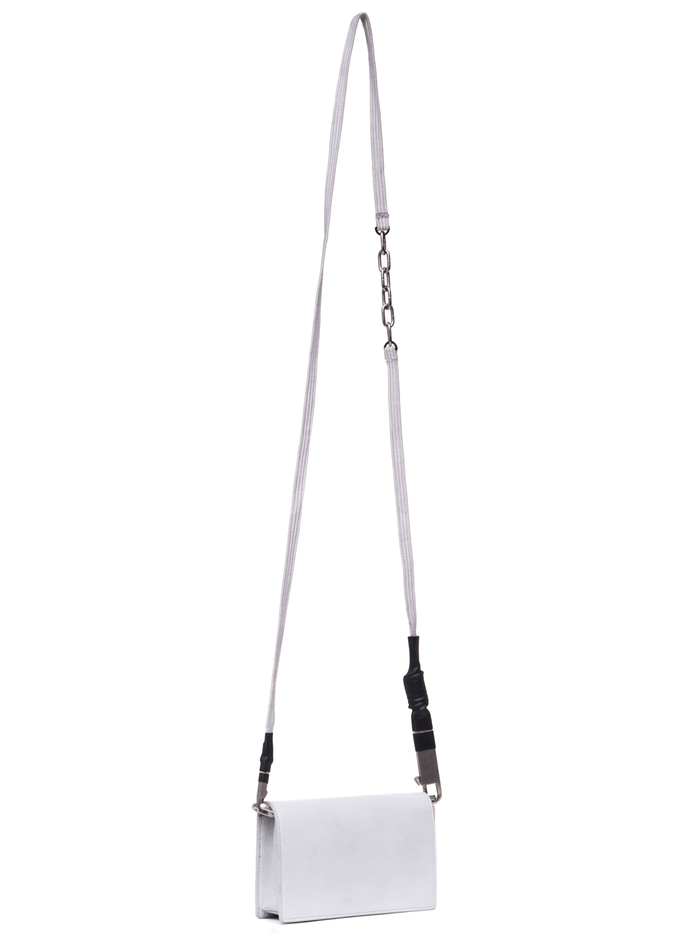 RICK OWENS SS19 BABEL LUNCH BAG IN OYSTER LIGHT GREY BABY CALF LEATHER