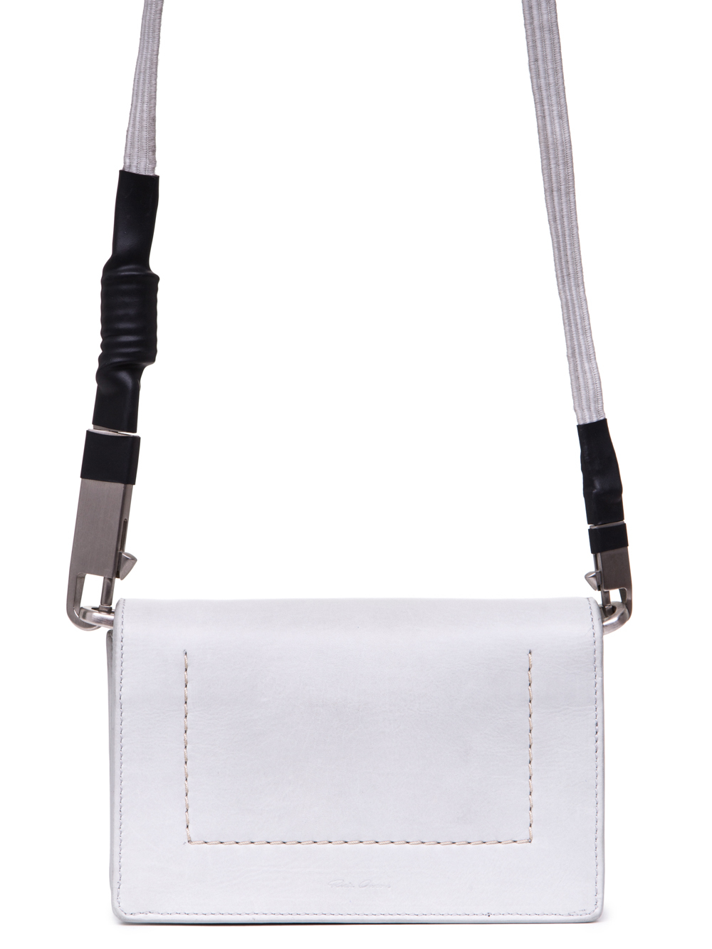 RICK OWENS SS19 BABEL LUNCH BAG IN OYSTER LIGHT GREY BABY CALF LEATHER