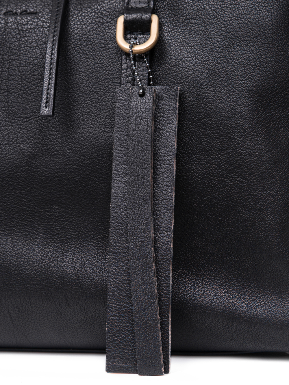 RICK OWENS SS19 BABEL DAY BAG IN BLACK VEGETAL TANNED HORSE LEATHER