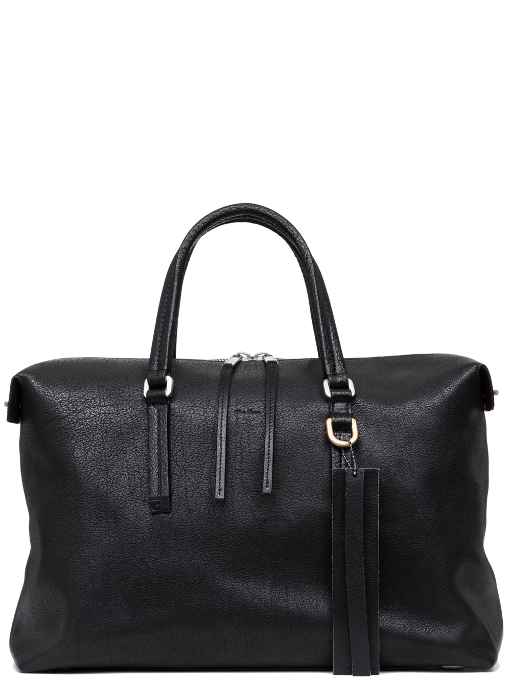 RICK OWENS SS19 BABEL DAY BAG IN BLACK VEGETAL TANNED HORSE LEATHER