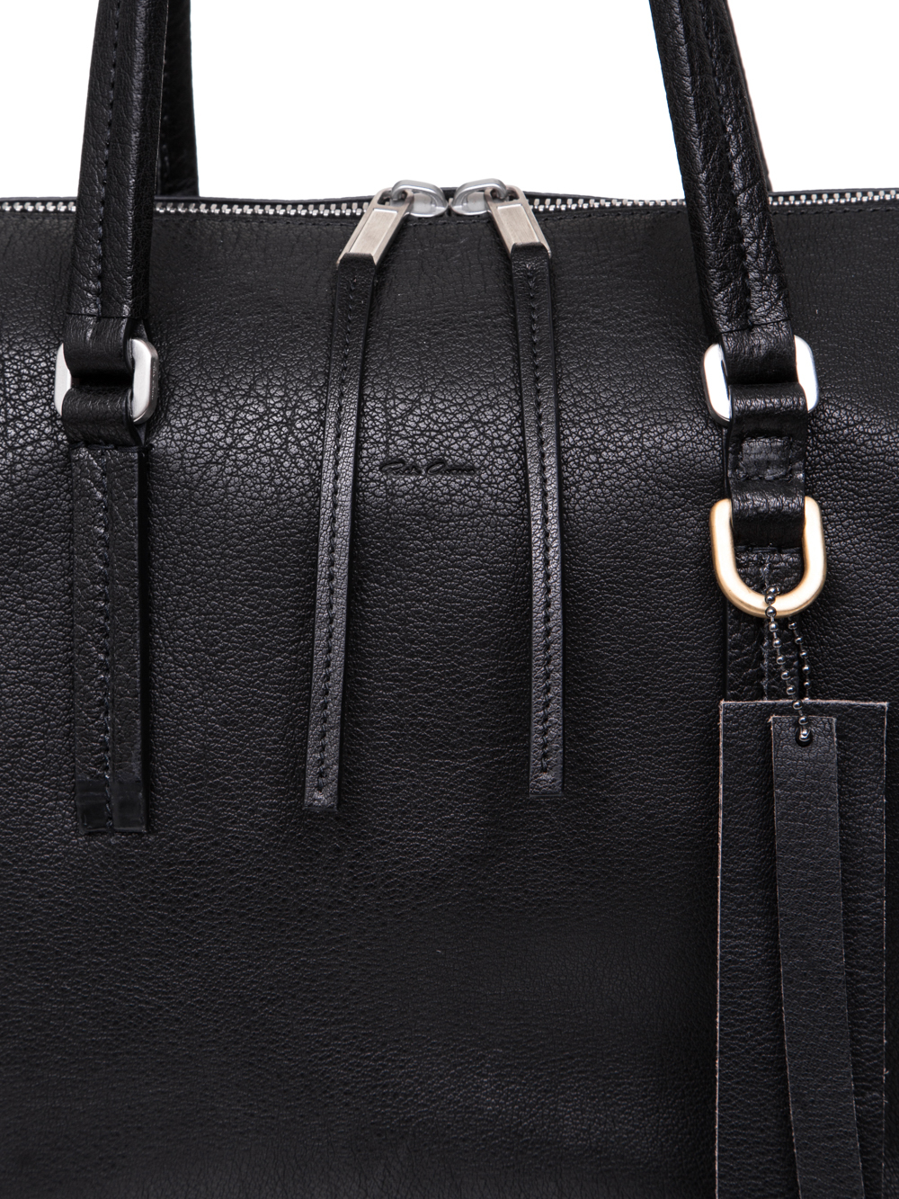 RICK OWENS SS19 BABEL DAY BAG IN BLACK VEGETAL TANNED HORSE LEATHER