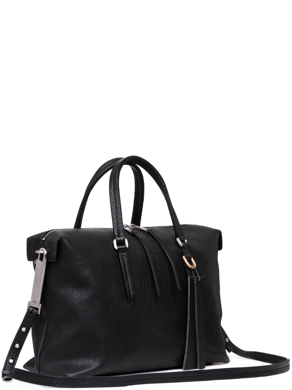 RICK OWENS SS19 BABEL DAY BAG IN BLACK VEGETAL TANNED HORSE LEATHER