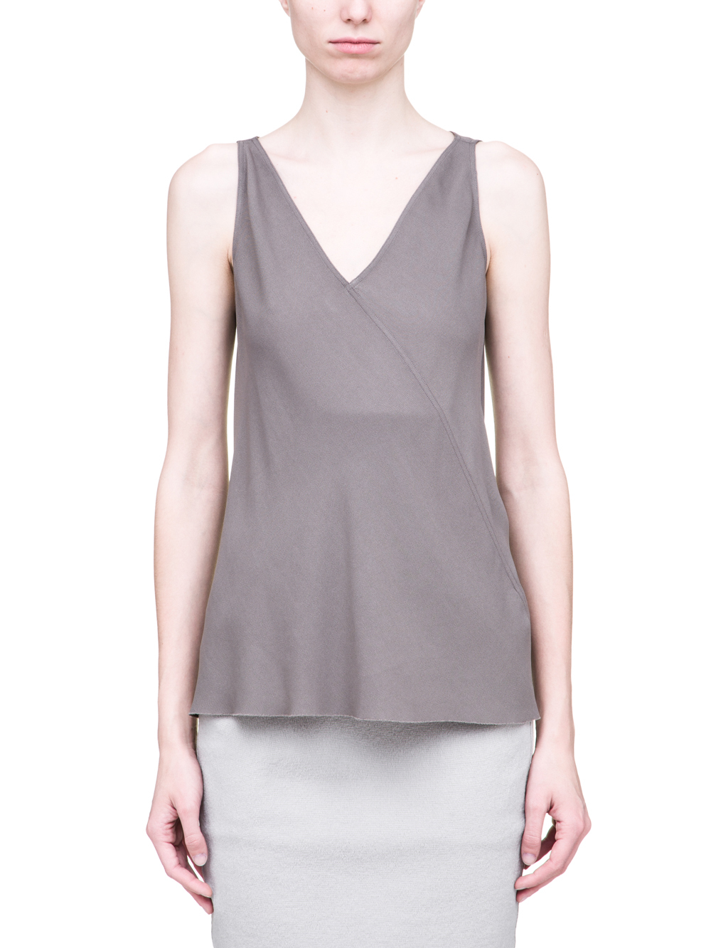 RICK OWENS SS19 BABEL KINGA TOP IN DUST GREY CADY