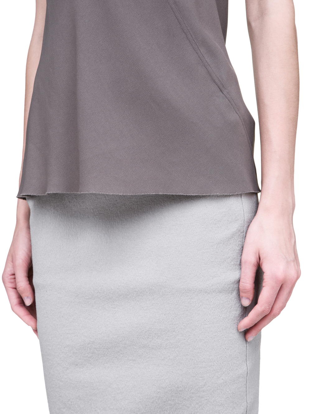 RICK OWENS SS19 BABEL KINGA TOP IN DUST GREY CADY