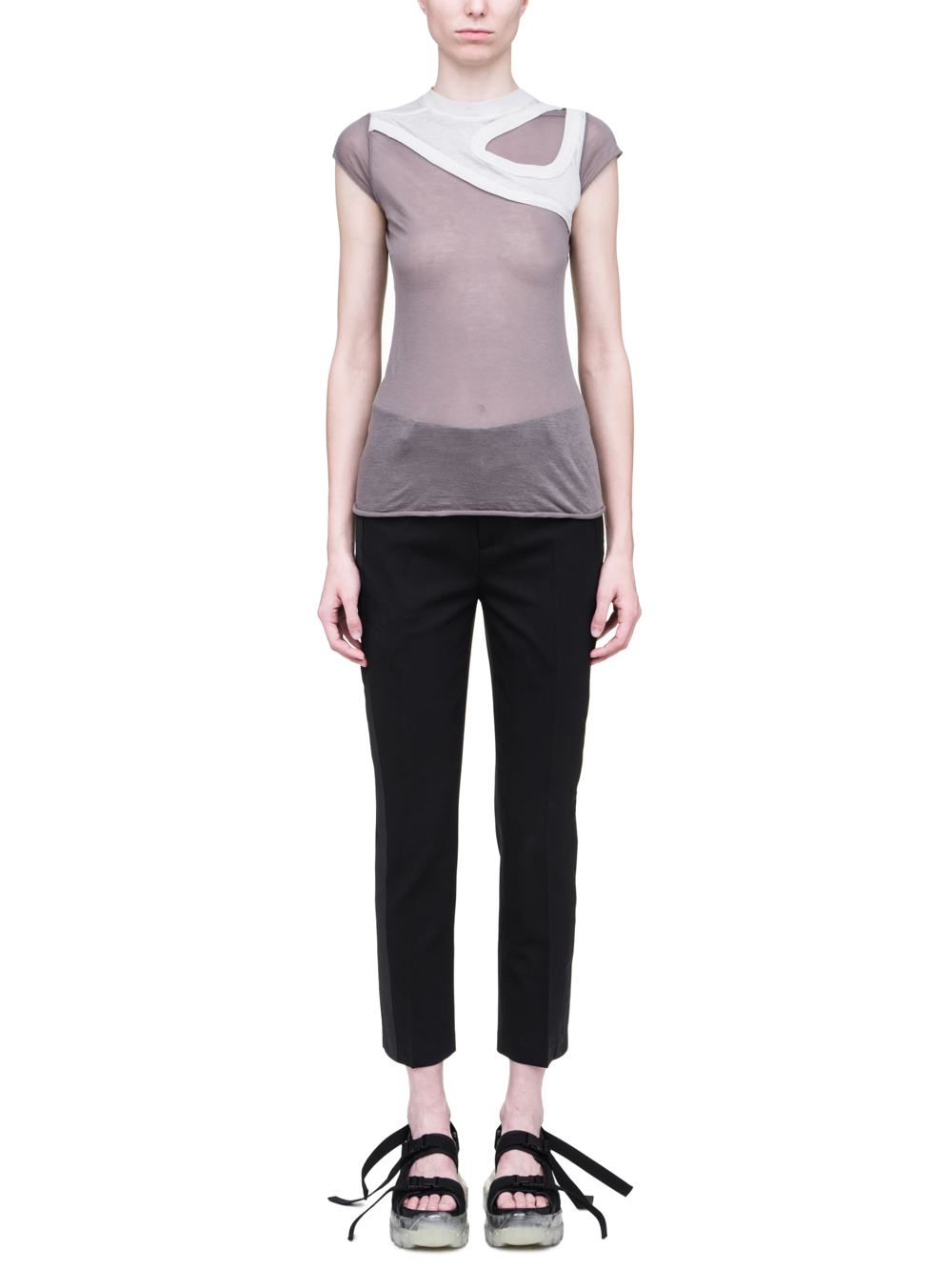 RICK OWENS SS19 BABEL ONE AND ONE QUARTER TEE IN DUST GREY LIGHT COTTON