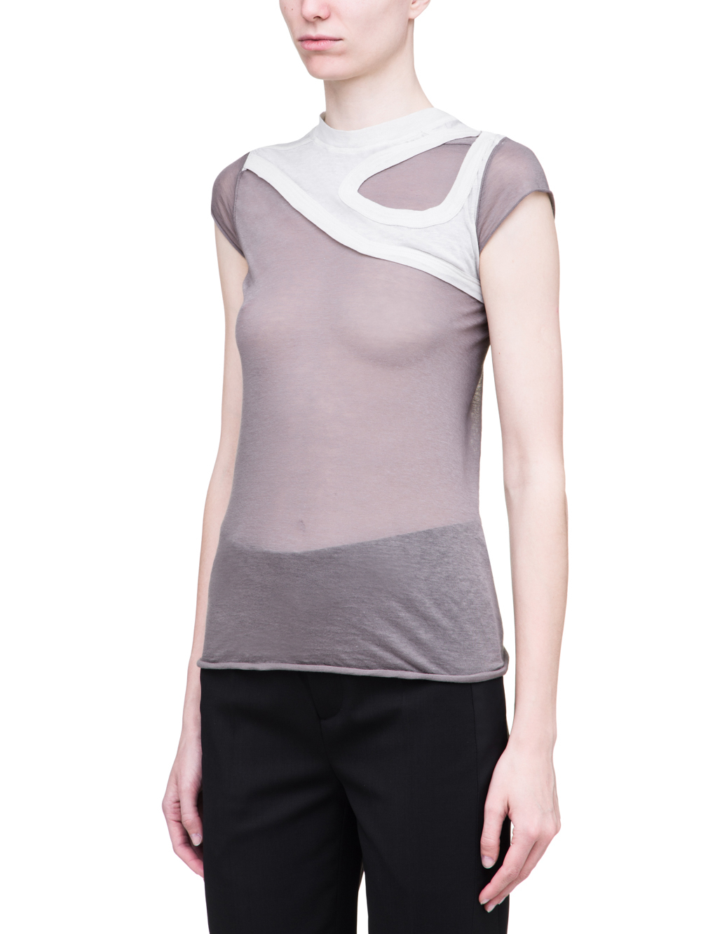RICK OWENS SS19 BABEL ONE AND ONE QUARTER TEE IN DUST GREY LIGHT COTTON